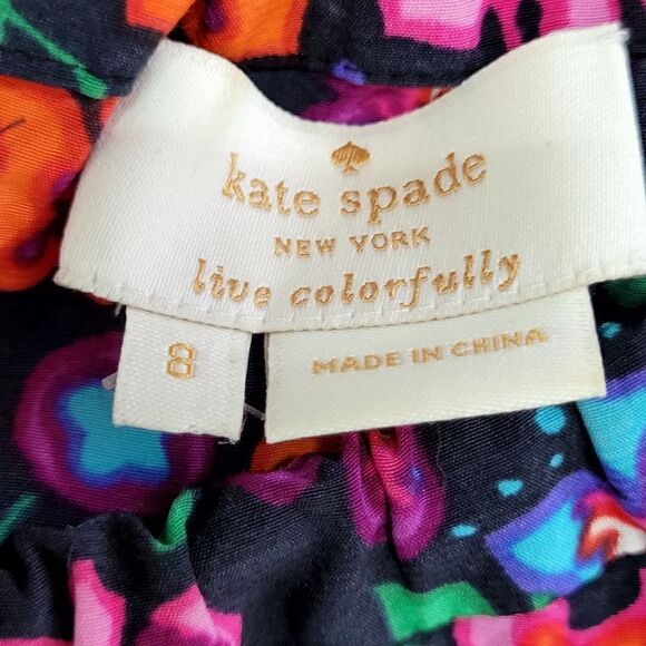 Kate Spade Floral Silk Blend Tie Back Tank Top Blouse Size 8 - Picture 7 of 8